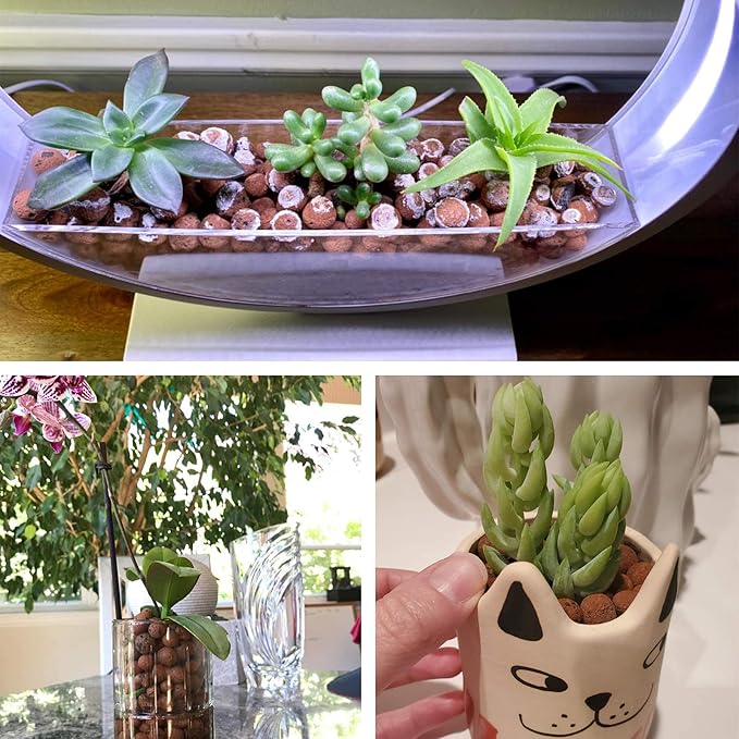 Halatool 4LB Leca Clay Pebbles for Plants 4mm-16mm Lightweight Clay Balls 100% Natural Hydro Balls for Aquarium Potted Plants Hydroponic Growing Gardening Orchids Drainage Decoration Aquaponics