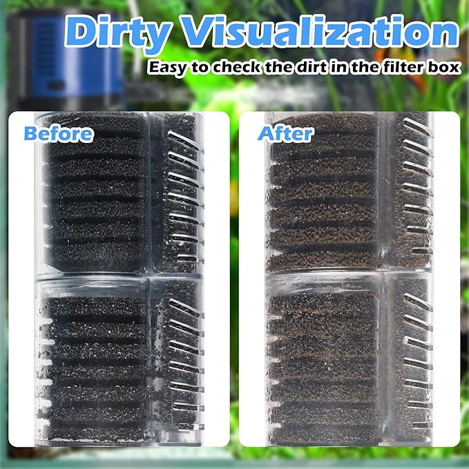 TARARIUM Aquarium Filter Powerful 260GPH for 35-75 Gallon Fish Tank Small Pond Fountain, Wave-Maker Submersible Water Pump Turtle Tank Filter for Saltwater & Freshwater System