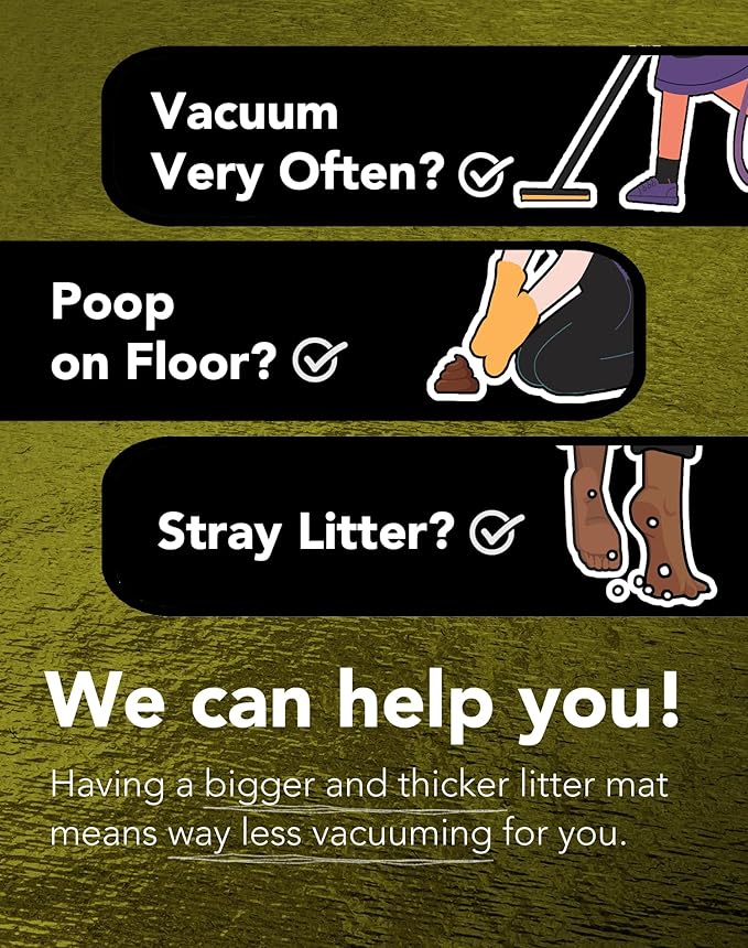 Lukamoo® Cute Cat Litter Mat (30’’x20’’), Large/L, for Kitty Litter & Cute Cat Litter Box, Litter Trapping Mat (mackerel tabby)