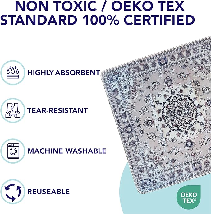 Washable Pee Pads for Dogs - Super Absorbent Reusable Puppy Training Pads - 100% Waterproof, Leak-Proof & Non-Slip Whelping Pads for Pet Housebreaking