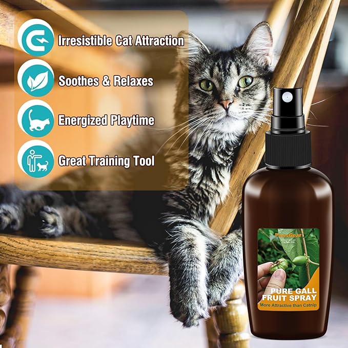 Catnip Spray with Silvervine Fruit,More Appealing Than Catnip Spray,Cat Scratch Spray for Outdoor Training,Fits All Cats,50ml/1.69fl oz