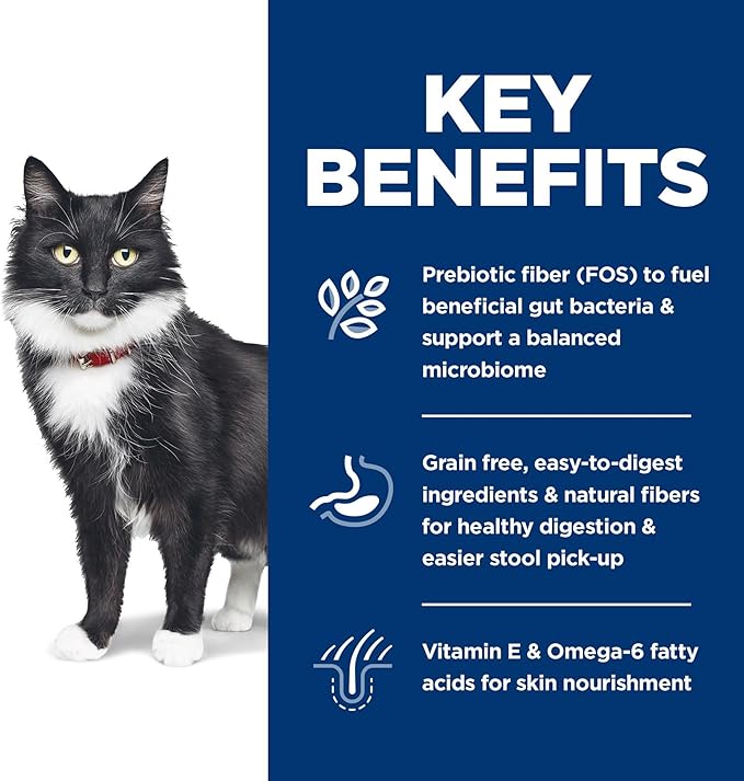 Hill's Science Diet Sensitive Stomach & Skin, Adult 1-6, Stomach & Skin Sensitivity Support, Dry Cat Food, Grain Free Salmon & Yellow Peas, 13 lb Bag