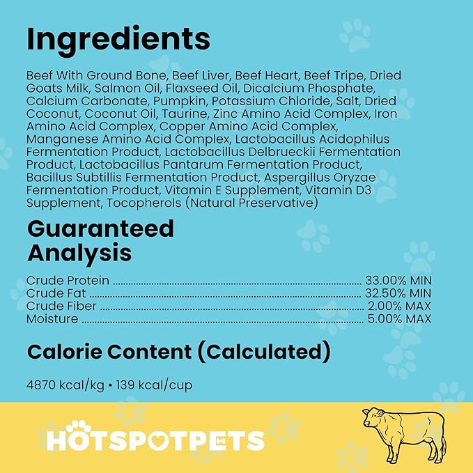 hotspot pets Freeze Dried Raw Beef Meal Toppers for Dogs 1LB Bag (500+pcs) Made in USA - Single Protein, All Natural, Grain-Free - Perfect for Training, Topper or Snack