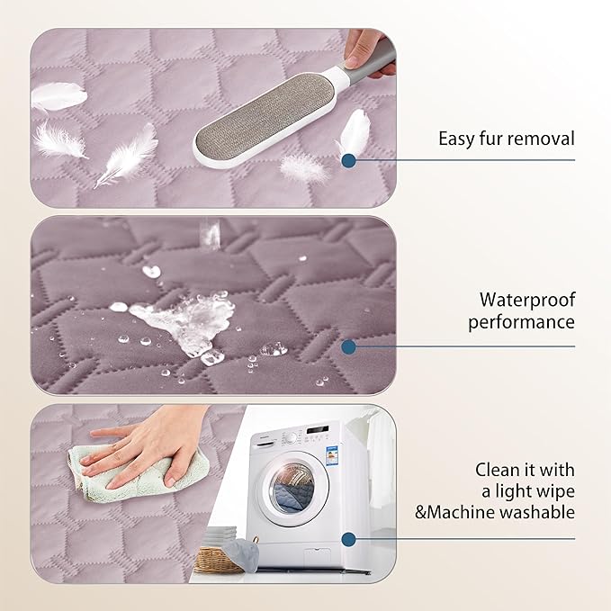 gogobunny 100% Double Sided Waterproof Dog Blanket Soft Pet Bed Cover Reversible Protect Furniture Couch Sofa Car for Puppy Cat Kids (Dark Sea Fog/Light Sea Fog, 30x80 Inch (Pack of 1))