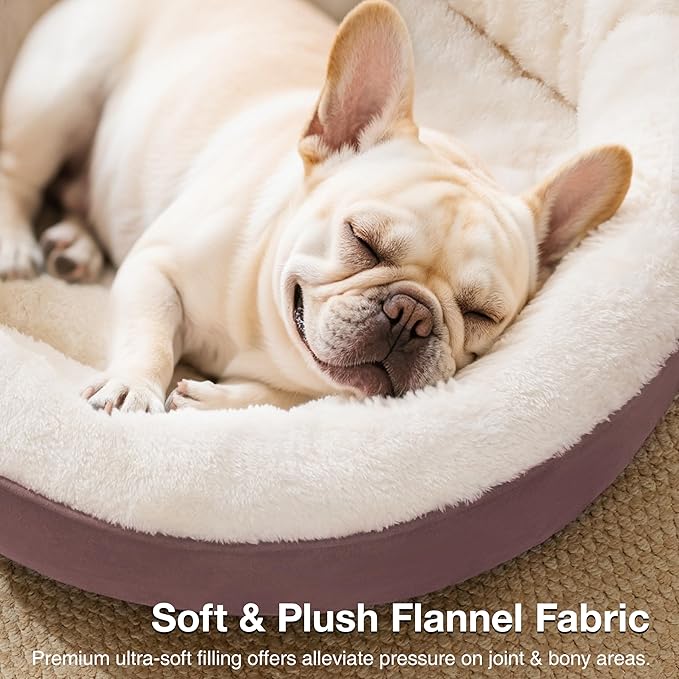 Love's cabin Round Donut Cat and Dog Cushion Bed, 30in Pet Bed for Medium or Large Dogs, Anti-Slip & Water-Resistant Bottom, Soft Durable Fabric Pet beds, Washable Calming Cat & Dog Bed Burlwood