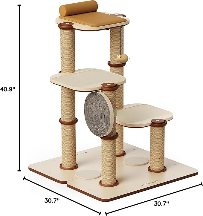 PETLIBRO Infinity Cat Tree Tower for Indoor Cats, Modular Design with Cat Bed, Toy, Felt Pads, Sisal Scratching Posts, 2-Second Setup, Sturdy Multi-Level Activity Center Cat Condo for Any Room
