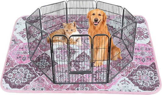 IEUUMLER Washable Pee Pads for Dogs, 1 Pack Reusable Pee Pads for Dogs Non-Slip Grip, Super Absorbent Waterproof Puppy Pads for Potty Training, Playpen, Crate, Whelping Box EU011 Pink, 63x63