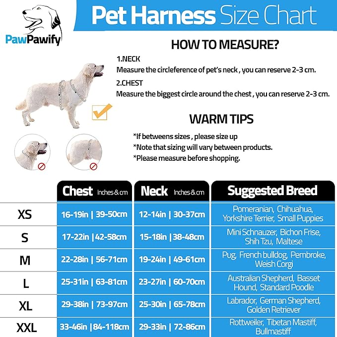 PawPawify Custom No Pull Dog Harness with Name and Phone Number, Heavy Duty Personalized Pet Vest to Prevent Tugging, Pulling, or Choking, Training and Walking (SkyBlue, M (20-40 LBS))