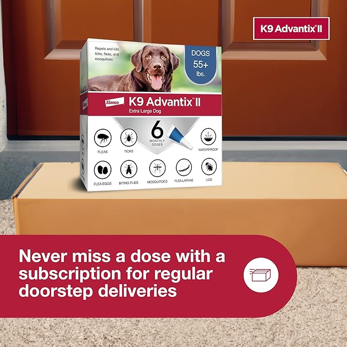 K9 Advantix II XL Dog Vet-Recommended Flea, Tick & Mosquito Treatment & Prevention | Dogs Over 55 lbs. | 6-Mo Supply