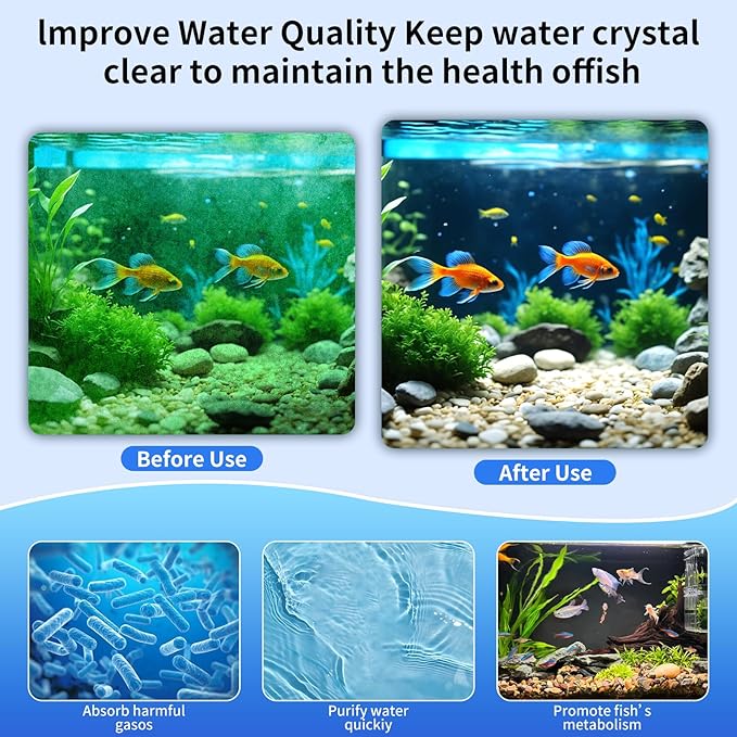 Aquarium Carbon Pad -Premium Cut to Fit Carbon Infused Filter Pad Media for Crystal Clear Water Fish Tank and Ponds (10.5x36in)