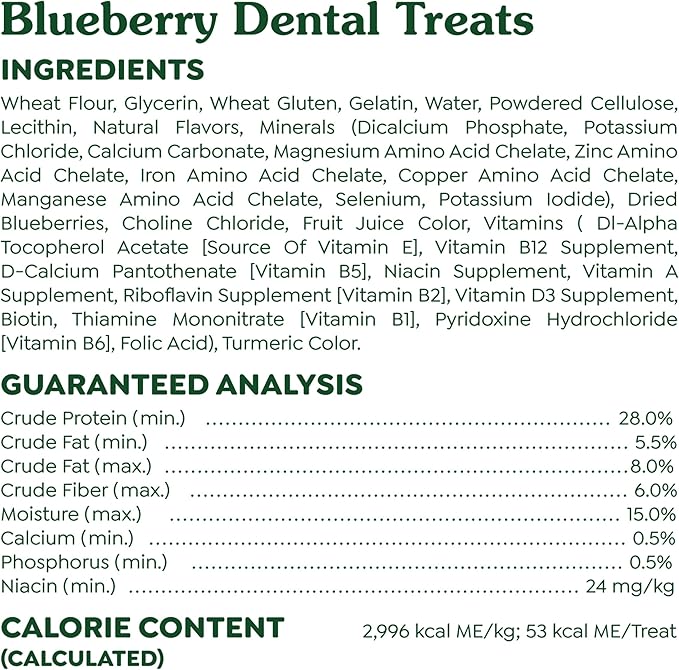 Greenies Petite Dental Dog Treats, Blueberry Flavor, 12 oz. Pack (20 Treats)