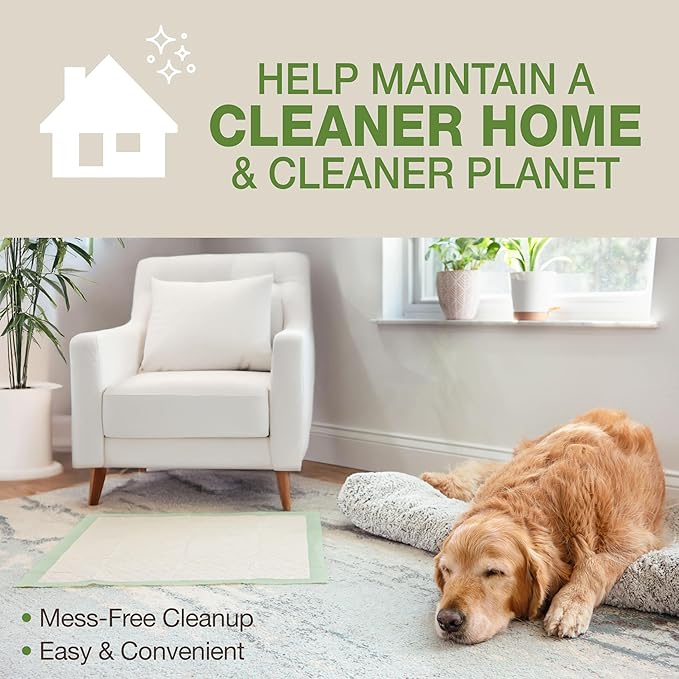 Four Paws Wee-Wee Superior Performance Bamboo Pee Pads for Dogs, Earth Friendly Dog & Puppy Potty Training Pads, Crate Liners, Housebreaking Supplies, 22" x 23" (50 Count)