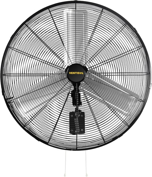 VENTISOL 30 Inch Wall Mount Fan Oscillating, 9500 CFM High Velocity Industrial Fans with 3 Speeds for Garage, Shop, Warehouse, Workshops, Cover Patio, ETL Listed