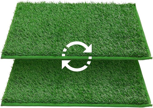 LOOBANI Dog Grass Pee Pads, Artificial Dog Grass Pads for Potty Tray, Fake Grass for Dogs to Pee On, Outdoor Indoor Pee Grass for Dog Potty (14.1*18.1 inch)