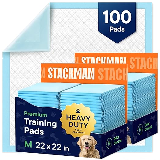 Puppy Pads Pet Pee Pads for Dogs & Puppy Training - 100 Count - Potty Pads for Dogs 22" x 22" Leak-Proof Dog Pee Pads - Quick-Dry Surface - Heavy Duty Absorbent Disposable Dog Wee Pad Bulk Pack