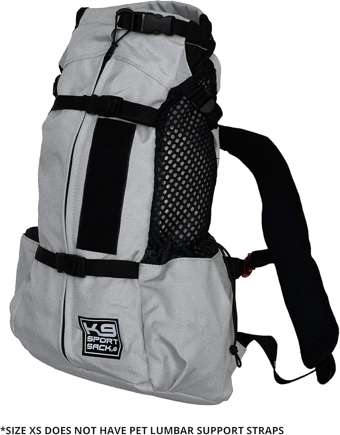 K9 Sport Sack Air 2 - X-Small, Light Grey - Ideal for Dogs with 9-12” Back Length - Durable, Breathable Backpack-Style Carrier - Perfect for Walks, Short Hikes & Public Transportation