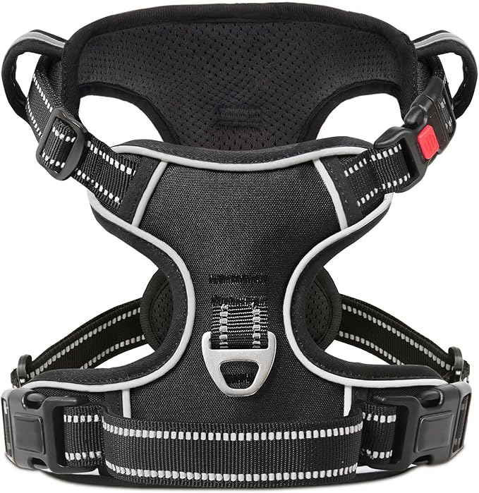 Timos Dog Harness,NO Need Go Over Dogs Head 3 Snap Buckles Pet Harness with 2 Leash Clips,Adjustable Soft Padded No-Pull,Reflective No-Choke Oxford Vest for Small Medium Large Dogs,X-Large(Packof1)