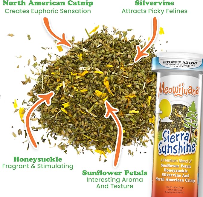 Meowijuana Ruby Rascal Bundle | Get Silly Refillable Ruby Rascal Toy and Sierra Sunshine Catnip Blend | Promotes Play and Cat Health | Includes North American Organic Catnip