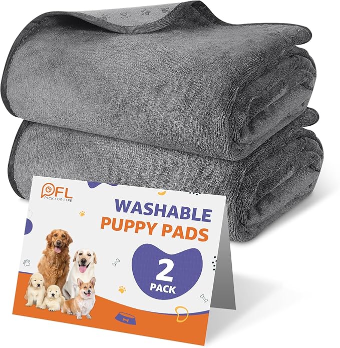 Washable Dog Pee Pads 36x36 2Pack Reusable Puppy Pads, Absorb Dog Mats Non-Slip Puppy Training Pads for Whelping, Potty, Training, Playpen, Crate