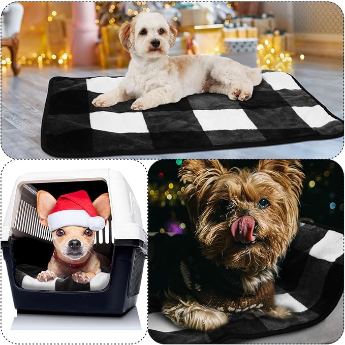 Reginary 4 Pcs Waterproof Guinea Pig Blankets Washable Small Animal Fleece Bedding Absorbent Guinea Pig Cage Liners Reusable Pet Pee Pad Sleep Mat for Hamster Ferret(Gray Plaid,24 x 16 Inch)