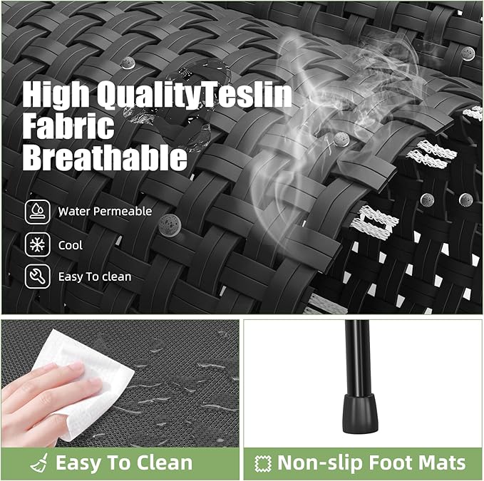 Raised Dog Bed, Outdoor Dog Bed for Dogs, Cooling Elevated Pet Cot, Durable and Sturdy Pet Bed, Waterproof Mesh Cover Raised Metal Frame, Non Slip, Black