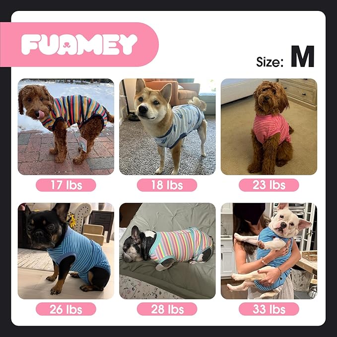 FUAMEY Recovery Suit for Dogs After Surgery,Soft Breathable Dog Bodysuit E-Collar & Cone Alternative Surgical Suit,Male Female Dog Neuter Spay Suits Anti Licking Wounds Onesie Blue Boat M
