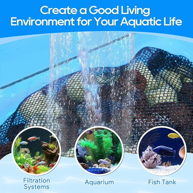 Aquarium Filter Media Bags for Aquarium with Zipper, Fine Mesh Bag Reusable Strong Polyester for Activated Carbon, Bio Filter Balls, Ceramic Rings, Filter Stones 10PCS 3.93" x 5.9"