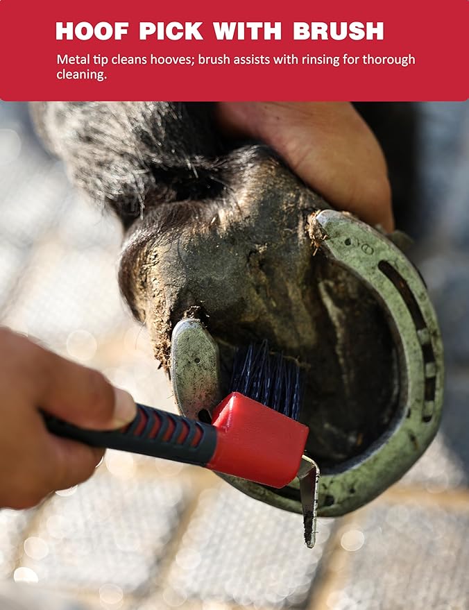 11PCS Horse Grooming Kit Curry Comb Sweat Scraper Horse Bathing Supplies Grooming Tools with Storage Bag Shadowberry