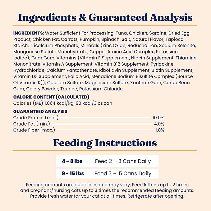 Solid Gold Wet Cat Food Pate - Healthy Canned Cat Food Pate w/Real Tuna & Sardine, Omega Fatty Acids, Vitamins & Minerals - Grain Free & Gluten Free Can Meals for Cats & Kittens - 24ct/3oz Can