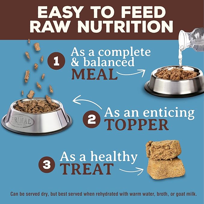 Primal Freeze Dried Raw Cat Food Nuggets Rabbit, Complete & Balanced Meal or Topper, Premium, Healthy, Grain Free, High Protein Raw Cat Food with Probiotics (5.5 oz)