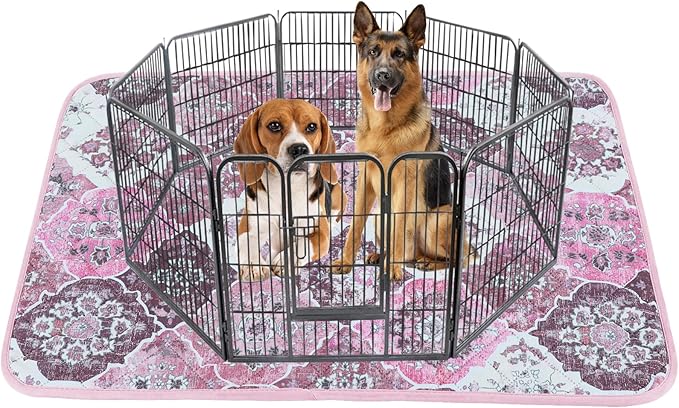 IEUUMLER Washable Pee Pads for Dogs, 1 Pack Reusable Pee Pads for Dogs Non-Slip Grip, Super Absorbent Waterproof Puppy Pads for Potty Training, Playpen, Crate, Whelping Box EU011 Pink, 71x71