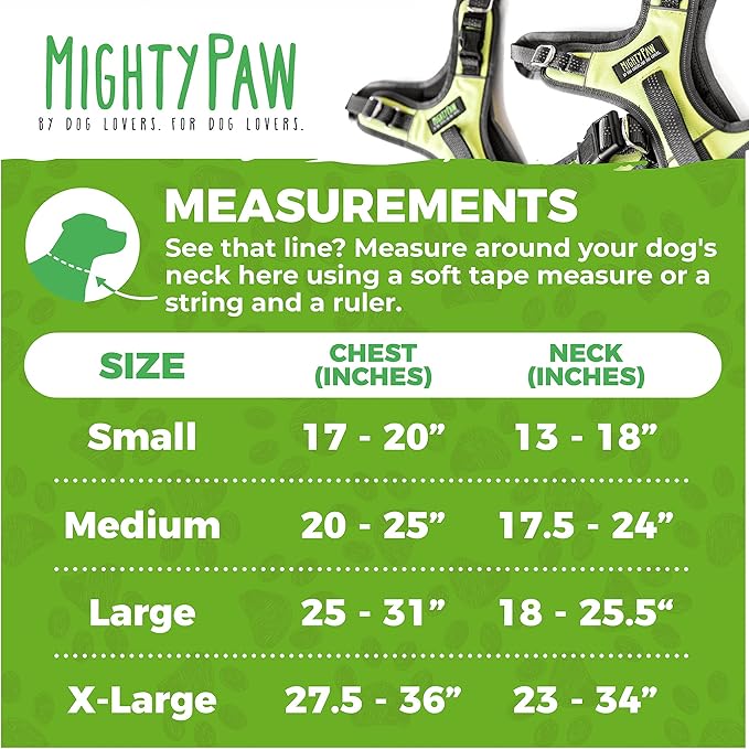 Mighty Paw Sport Harness 2.0 - Padded Canine Accessory - Adjustable Neck and Chest Straps - Enhanced Visibility with Reflective Stitching - Dog Padded Harness with Handle - Large - Black