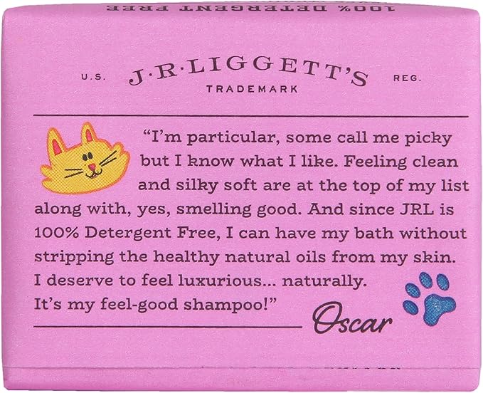 JR Liggett’s Natural Cat Shampoo Bar for Sensitive Skin - 100% Detergent Free, Non-GMO & Biodegradable - Tear-Free, Hypoallergenic Formula Soothes Dry Itchy Skin - Safe for Puppies - 3.5 oz Bar