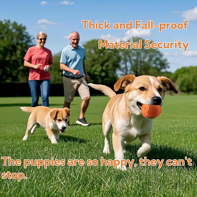 2025 New Interactive Dog Toys Dog Balls,Durable Motion Activated Automatic Rolling Ball Toys for/Small/Medium Dogs(Orange+Blue)