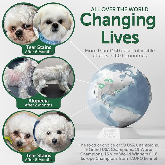 Nature's Protection Superior Care White Dogs Dry Dog Food - High Protein, Tear Stain Dog Food for Small & Mini Breeds Light Coated Adult Dogs, Fresh Pet Meal, Lamb and Rice, 3.3 lb