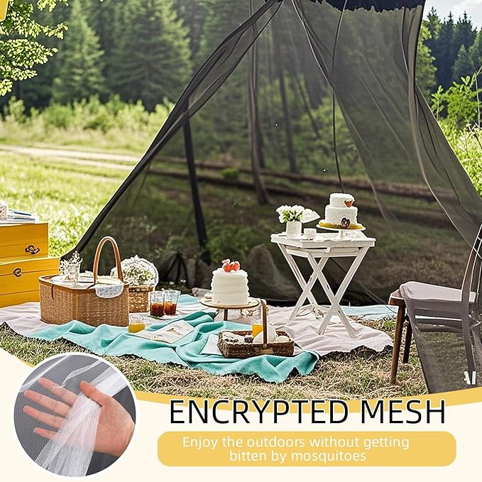 4 Corners Mosquito Net for Mosquiteros para Camas Bed Canopies Netting Bed Drapes Rectangular Mosquito Mesh for Camping Home Outdoor Travel(Black,L87 X W79 X H79 Inch,Opening)