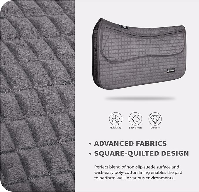 Tackmore Western Saddle Pad Adjustable with Side Pockets and Foam Inserts Shock-Absorbing Riding Pad