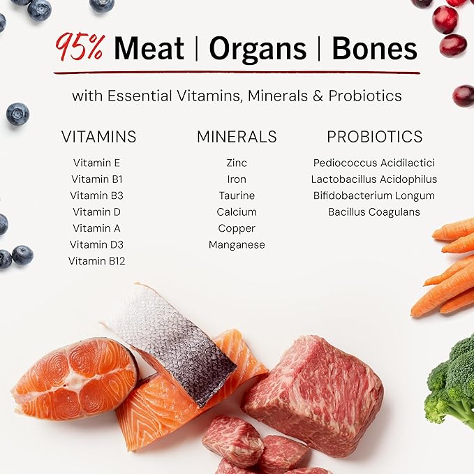 Stella & Chewy's Freeze-Dried Raw Dinner Patties - Surf 'N Turf Salmon & Beef Recipe - High Protein Grain-Free Puppy & Dog Food - Perfect For Picky Eaters - 14 oz