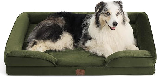 Bedsure XL Orthopedic Dog Bed for Extra Large Dogs - Washable XLarge Dog Cat Bed Waterproof, Comfort Dogs Couch Sofa with Washable Removable Cover, Pet Bed with Nonskid Bottom, Moss Green, 42"