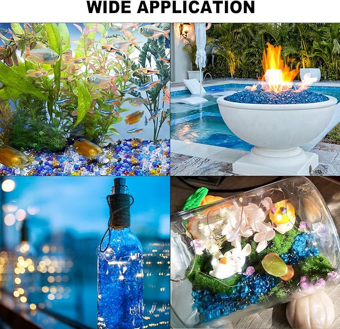 Keedolla Purple Aquarium Glass Pebbles Stones, 3 LB Aquarium Decorative Stones Fish Bowl Rocks Gravel for Betta Fish Tank, Vase Filler, Succulent Plants Decor