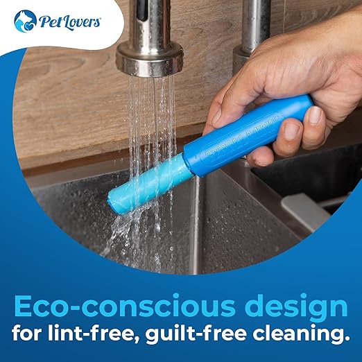 PetLovers EzRoll Reusable Lint Roller - Sticky for Life & Multi-Purpose Pet Hair, Dust, & Lint Remover for Clothing, Upholstery, & Cars - Sustainable, Washable & Efficient