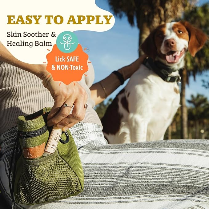 Natural Dog Company Skin Soother, 4 Pack, Allergy and Itch Relief for Dogs, Dog Moisturizer for Dry Skin, Dog Lotion, Ultimate Healing Balm, Dog Rash Cream, Travel Stick 0.15 oz X 4