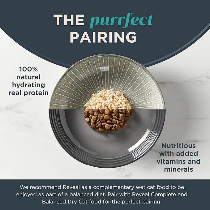 Reveal Natural Wet Cat Food, 18 Count, Grain Free, Limited Ingredient Cat Food Cups, Tuna with Shrimp in Broth, 2.12 oz Easy Peel Cups