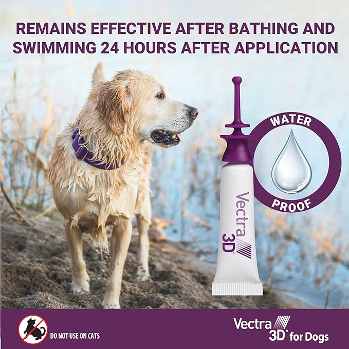 Vectra 3D for Dogs Flea, Tick & Mosquito Treatment & Prevention for Large Dogs (56 to 95 lbs) , 3 month supply