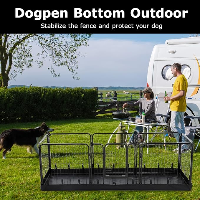 PJYuCien Rectangle Dog Playpen Bottom Pad - Fits 8 Panels 32"" Width Metal Dog Playpen -32""x96"" Size 600D Oxford Cloth Waterproof Playpen Bottom Pad (Note: Only Bottom Pad, No Playpen!!!), Black