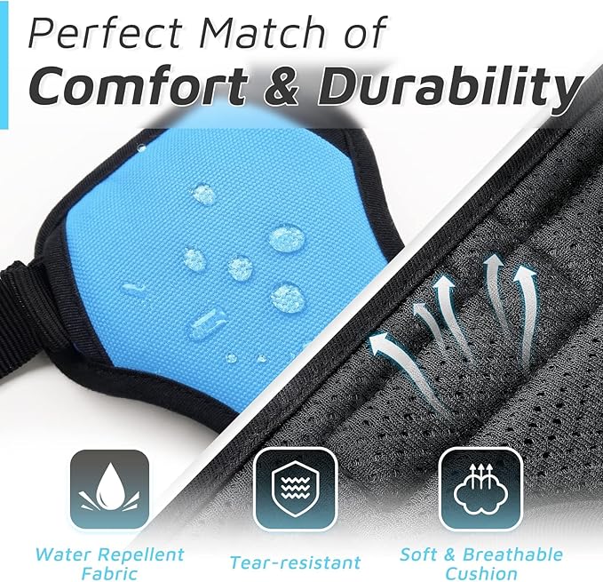 Eagloo Dog Harness Medium Sized Dog, No Pull Service Vest with Reflective Strips and Control Handle, Adjustable and Comfortable for Easy Walking, No Choke Pet Harness with 2 Metal Rings, Sky Blue, M