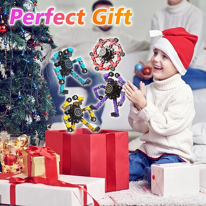 Transformable Fidget Spinners 3 Pcs for Kids and Adults Stress Relief Sensory Toys for Boys and Girls Fingertip Gyros for Party Favors Goodie Bag Stuffers for Kids