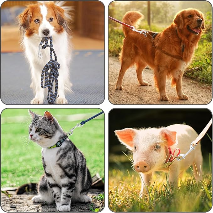 ERKOON 3.5 inch Double Ended snap Hooks,110lbs Metal Clips Load Capacity Zinc Alloy Double Sided Clips Heavy Duty Trigger Snap for Dogs Leashes/Water Bucket/Horse Feed/Hammocks Bolt snap