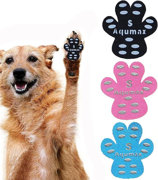 Dog Paw Protector Gripper Traction Pads,Dog Paw Covers,Foot Stickers in Summer Hot/Winter Cold Pavement,Dog Shoes Booties Socks Replacement,12 Sets (48 pcs) S Multicolor