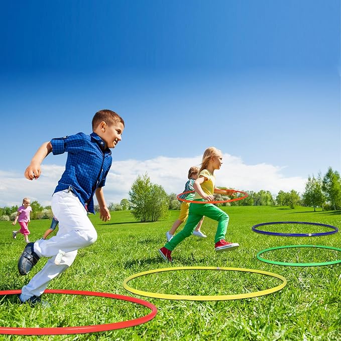 Libima Obstacle Course Ring Set Exercise Hoop Large Hoop Plastic Toys Playground Toys for Gymnastics Practice Party Games Educational Activities Holiday Decor, 5 Colors(12 Pcs,36 Inch)